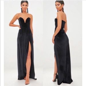 ⚠️‼️SOLD‼️⚠️ Black Velvet Draped Wrap Maxi Dress